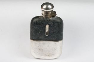 An early 20th century silver plated hip flask by James Dixon & Sons.