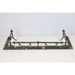 Art Nouveau Brass Fire Fender, 133cm long x 27cm high