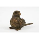 Japanese Bronze figure of a Sparrow bird, approx 5cm long