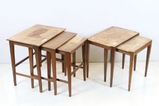 Mid century Retro Teak Nest of Three Tables, largest table 54cm high x 53cm wide x 38cm deep