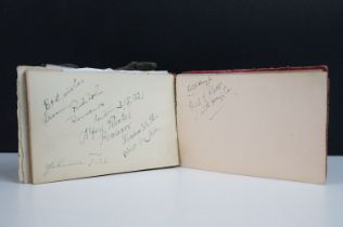 A 1930's autograph book complete with contents to include autographs by Max Miller, jimmy Nervo,
