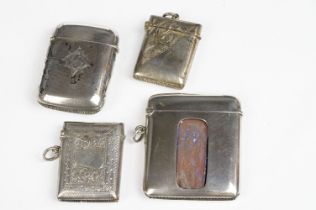 Four Silver Vesta Cases