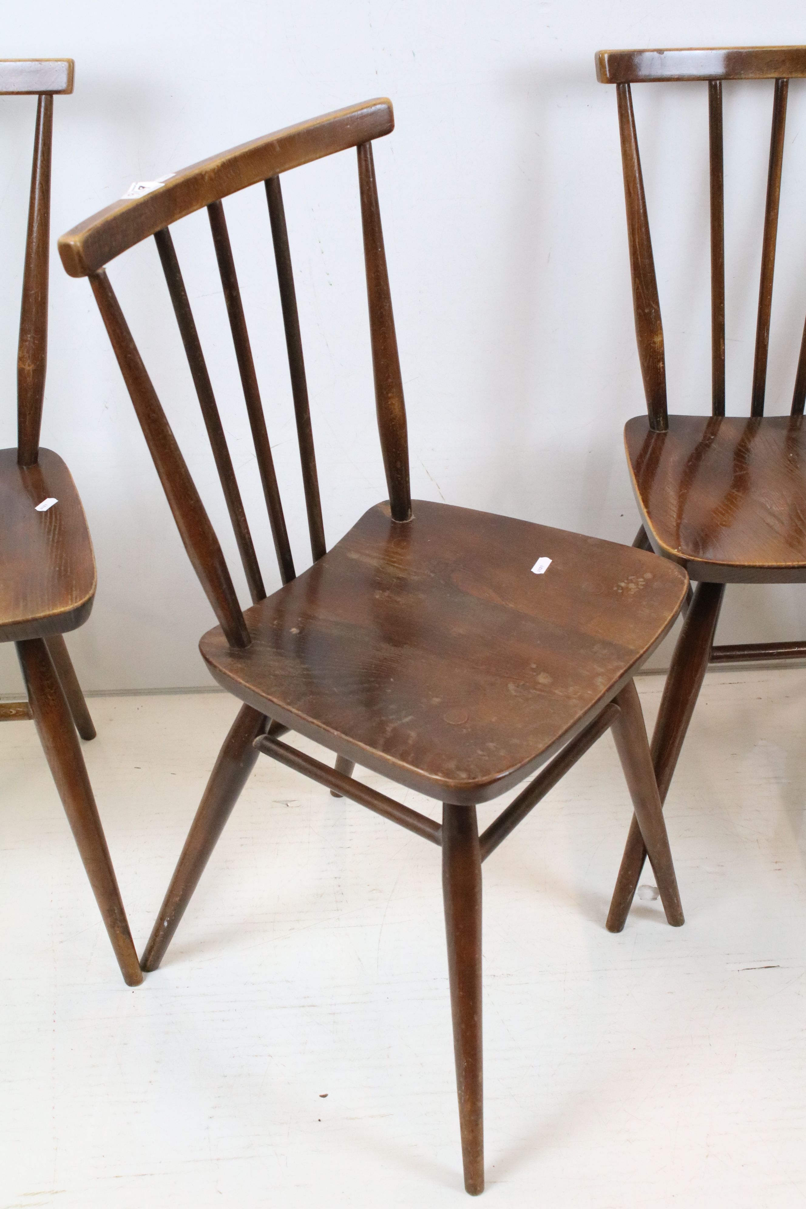 Set of Four Ercol Elm and Beech Dining Chairs, model 391, each chair 77cm high x 40cm wide - Image 2 of 5