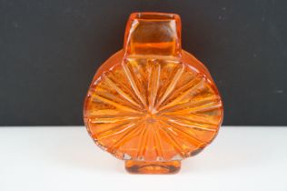 Whitefriars Sunburst vase in the Tangerine colourway, pattern 9676, from Geoffrey Baxter's