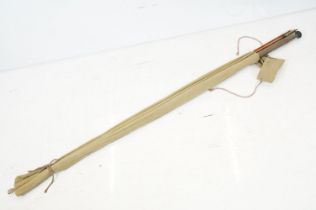 Allcocks Wizard spilt cane fly fishing rod having a cork handle and palakona bamboo rod. In original