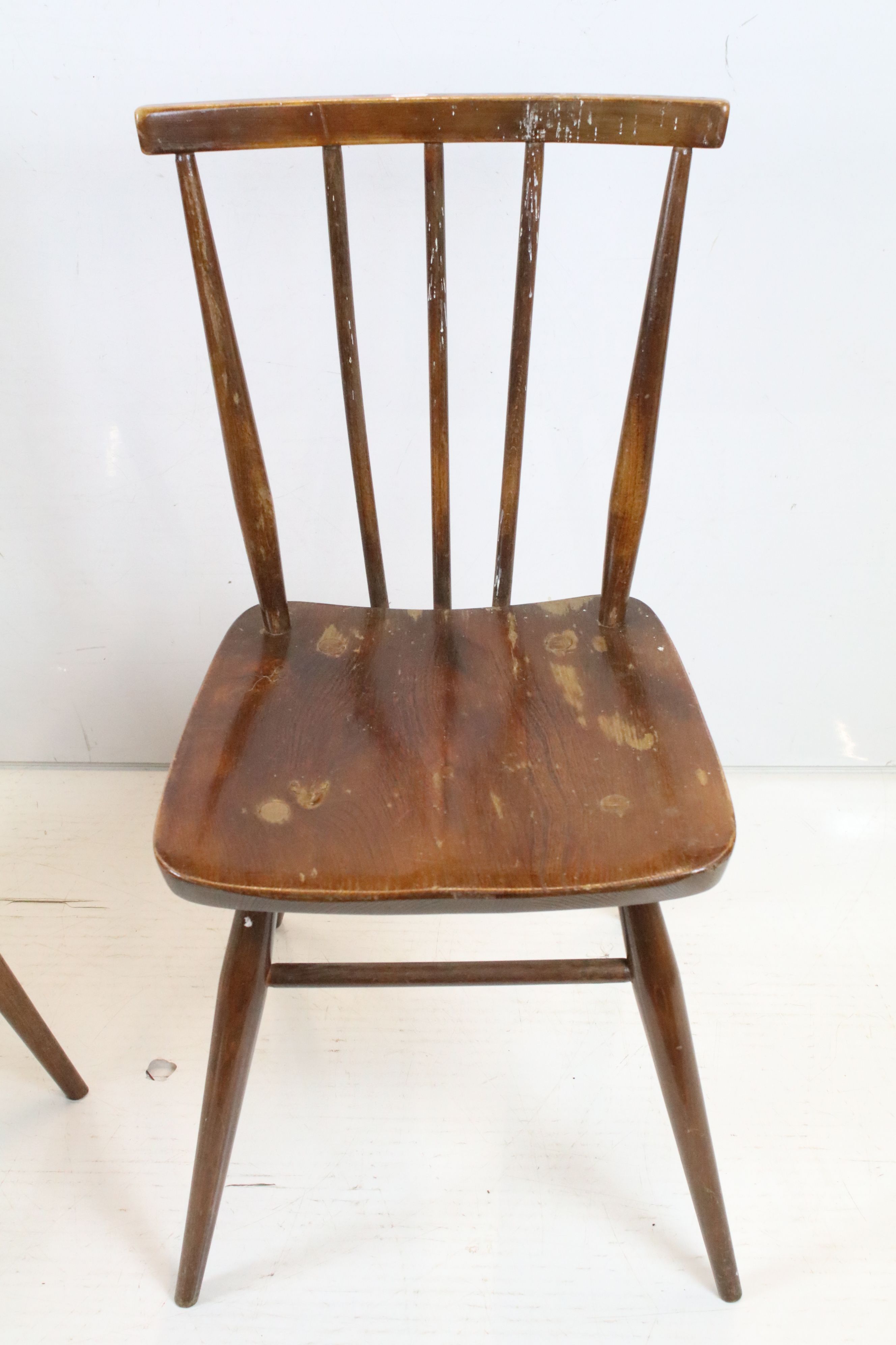 Set of Four Ercol Elm and Beech Dining Chairs, model 391, each chair 77cm high x 40cm wide - Image 3 of 5