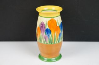 Clarice Cliff for Newport Pottery Bizarre Autumn Crocus pattern vase, of baluster form, measures