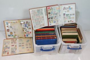 A large collection of British, Commonwealth and world stamps contained within approx twenty five