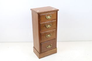 Small Floor Standing Four Drawer Mahogany Chest, 79cm high x 36cm wide x 26cm deep