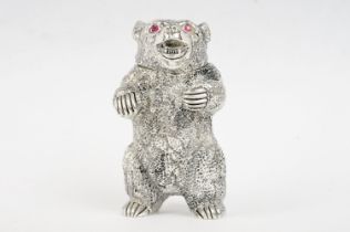 Silver Plated Bear Shaped Vesta Case