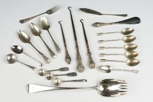 A collection of fully hallmarked sterling silver cutlery to include Georgian examples.