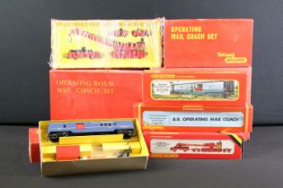 Eight boxed Hornby / Triang OO gauge accessories and sets to include R403 Operating Ore Wagon Set,