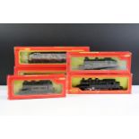 Five boxed Triang Hornby OO gauge locomotives to include R52S 0-6-0 Class 3F Tank Loco black