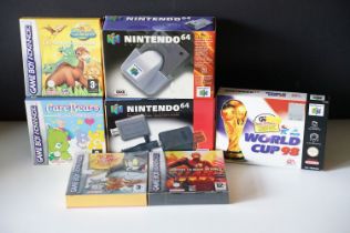 Retro Gaming - Boxed Nintendo games and accessories to include World Cup 98 for Nintendo 64 N64,