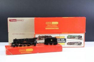 Five boxed Triang Hornby OO gauge locomotives to include R550 BR 2-10-0 Loco black livery, R855N