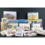 Collection of 17 x boxed plastic military model kits and figure sets to include 6 x Tamiya (32407,