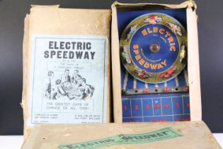 Two boxed BGL London Electric Speedway games, both variants, tatty boxes with some tape repairs