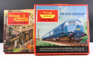 Two boxed Triang Hornby OO gauge train sets to include RS52 The Blue Pullman and RS61 Old Smoky (box