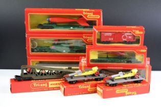 Nine boxed Triang / Hornby OO gauge military items of rolling stock to include R341 Searchlight,