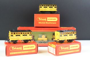 Boxed Triang OO gauge R346 Stephenson's Rocket Train plus 3 x boxed Triang Hornby R621 Railway Coach