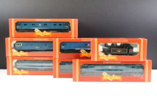 Seven boxed Hornby OO gauge locomotives to include Pandora, 2 x Electra, Aurora, 2 x R357 AIA-AIA
