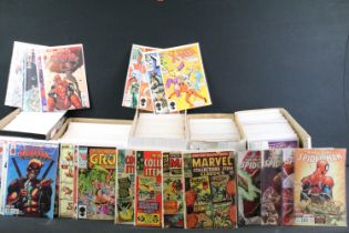 Large collection of Marvel comics to include Groo The Wonderer, The Amazing Spider Man, X-Men