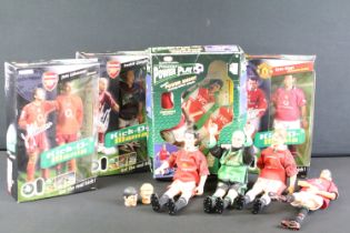 Collection of four boxed Kick-O-Mania football figures to include 3 x Arsenal players featuring