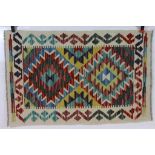 Hand Knotted Woolen Chobi Kilim Rug, 91cm x 58cm