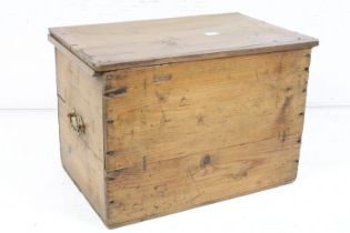 19th century Pine Tack Box, 30cm high x 45cm wide x 28cm deep