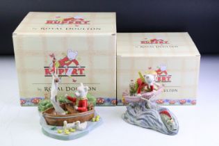 Two Boxed Royal Doulton 'The Rupert Bear Collection' ltd edn porcelain figures to include Rupert