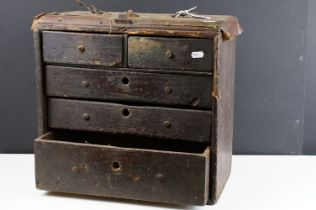 20th Century tool chest with two over three drawers housing assorted tools within. Tools to