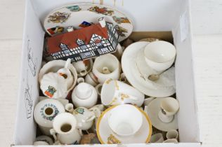 Large collection of assorted crested goss ware ceramics, together with a Shelley 1937