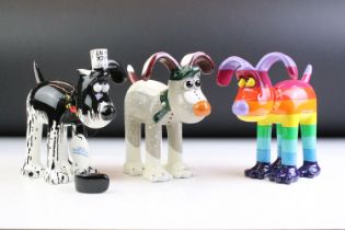 Three boxed Aardman Animations Wallace & Gromit 'Gromit Unleashed' figures to include Roger, Watch