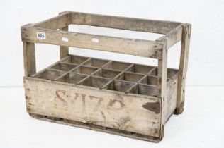 Vintage French Wooden Advertising ' Suze ' Fifteen Bottle Crate, 39cm high x 57cm wide