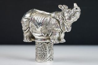 Walking Cane Handle in the form of a Rhino