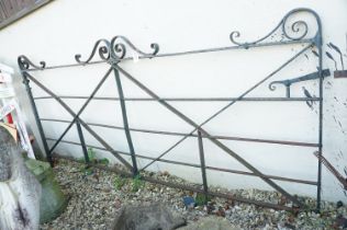Wrought iron gate with scroll details, measures approx 270cm