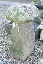 Stone staddle stone, approx 82cm high