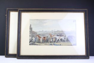 Two Early 19th century Lithographs of Horse Racing, 19.5 x 34.5cm, both framed and glazed