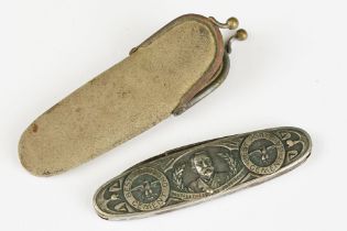 An antique pocket knife advertising Portland Cement together with case.