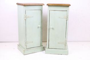 Pair of Painted Bedside Cabinets, each 69cm high x 31cm wide x 27cm deep