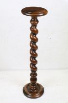 Hardwood Plant Stand with twisted support, 99cm high