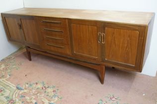 Mid century Retro G-Plan ' Fresco ' Teak Sideboard comprising a central bank of four drawers with