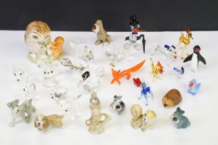 Collection of glass & ceramic animal figures to include Swarovski Crystal (Fox, Squirrel,...