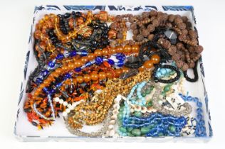 A collection of mainly vintage beaded necklaces to include glass examples.