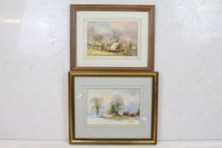 Clive Pryke (20th Century) - Two watercolours to include 'Victoria's Cottage' and a snowy