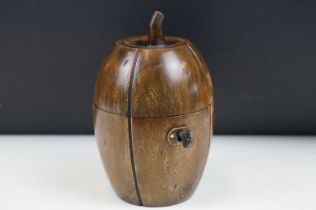Fruitwood Melon shaped Tea Caddy in the Georgian style