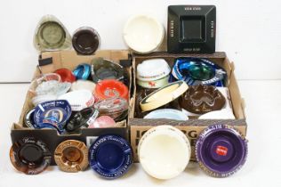 Advertising - A collection of around 40 drinks advertising ashtrays to include Guinness, Bell's