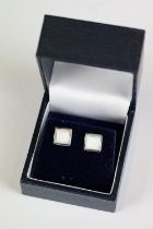 Pair of Silver and Opal Stud Earrings