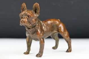 An ornamental bronze figure of a French bulldog, stands approx 6cm in height.