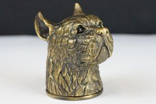 Brass Cased Dog Vesta Case